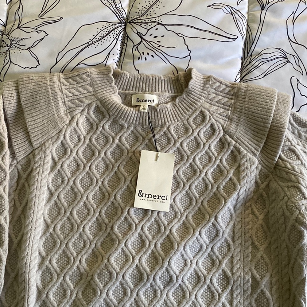 Women's Cream Cable Knit Sweater